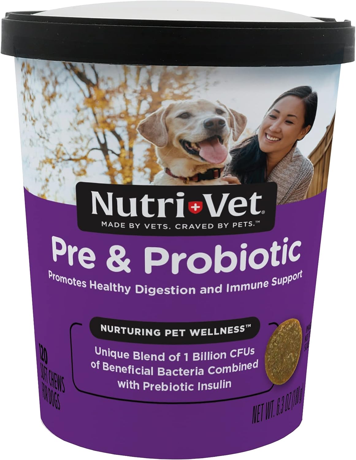 Nutri-Vet Pre and Probiotic Soft Chews for Dogs – Digestive Health Support Dog Probiotics – Tasty Liver and Cheese Alternative to Dog Probiotic Powder – 120 Soft Chews Review