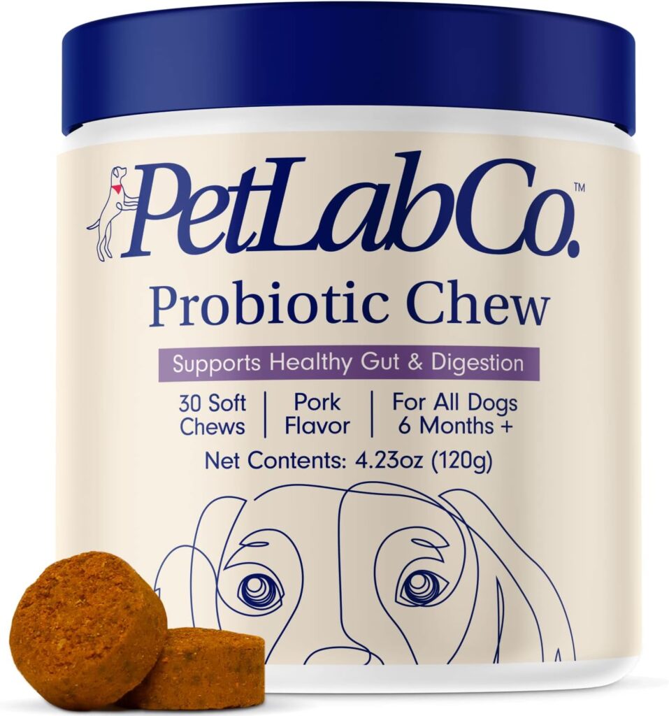 PetLab Co. Probiotics for Dogs, Support Gut Health, Digestive Health  Seasonal Allergies - Pork Flavor - 30 Soft Chews - Packaging May Vary